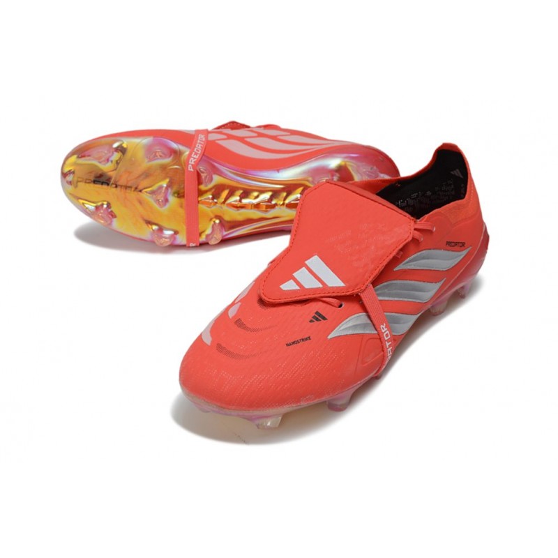 Chaussure de Foot adidas Predator Elite Tongue FG Rouge Argent – Image 5