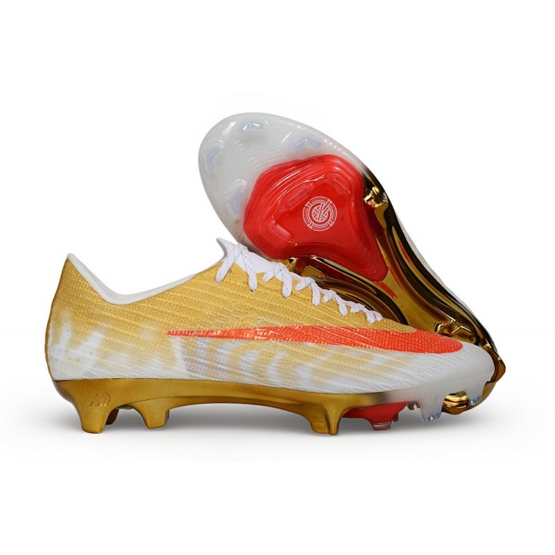 Chaussure de foot Nike Air Zoom Mercurial Superfly XI Elite FG CR7 Or Rouge – Image 3