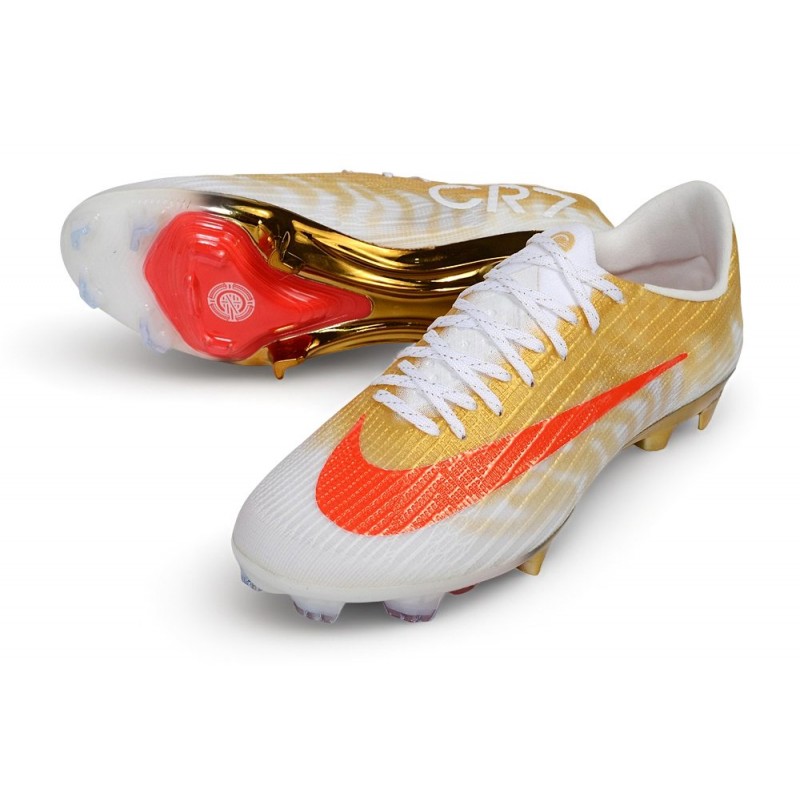 Chaussure de foot Nike Air Zoom Mercurial Superfly XI Elite FG CR7 Or Rouge – Image 5