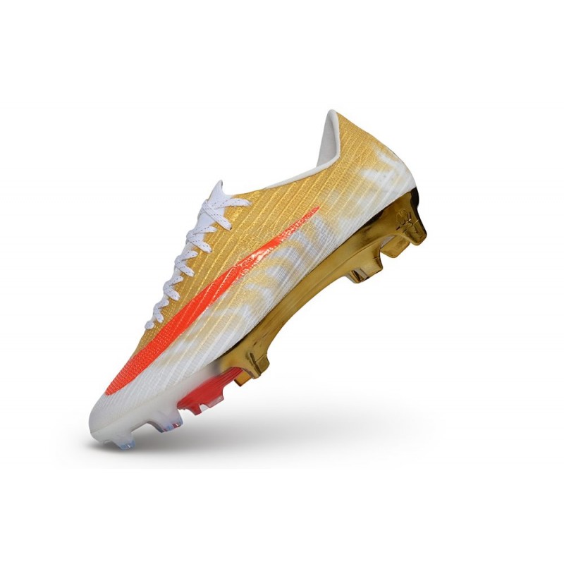 Chaussure de foot Nike Air Zoom Mercurial Superfly XI Elite FG CR7 Or Rouge – Image 6