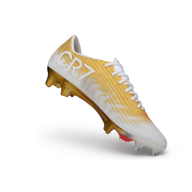 Chaussure de foot Nike Air Zoom Mercurial Superfly XI Elite FG CR7 Or Rouge – Image 7