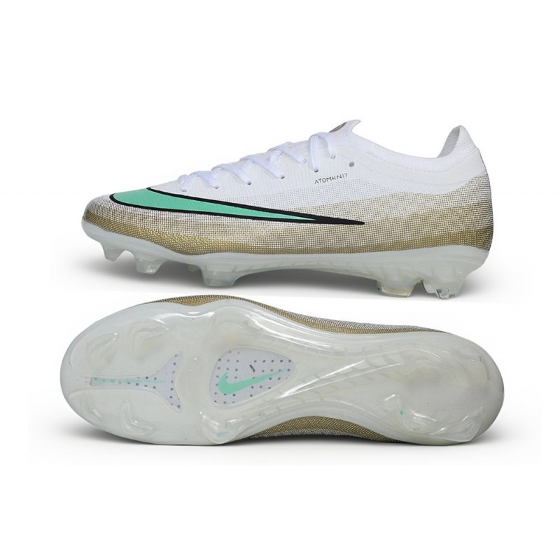Chaussures de foot Nike Mercurial Vapor 17 Elite FG Blanc Vert luminescent Mtlc Or – Image 2