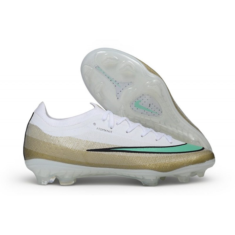 Chaussures de foot Nike Mercurial Vapor 17 Elite FG Blanc Vert luminescent Mtlc Or – Image 3