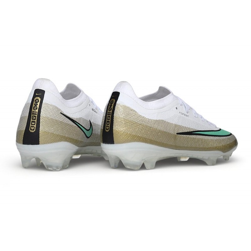 Chaussures de foot Nike Mercurial Vapor 17 Elite FG Blanc Vert luminescent Mtlc Or – Image 4