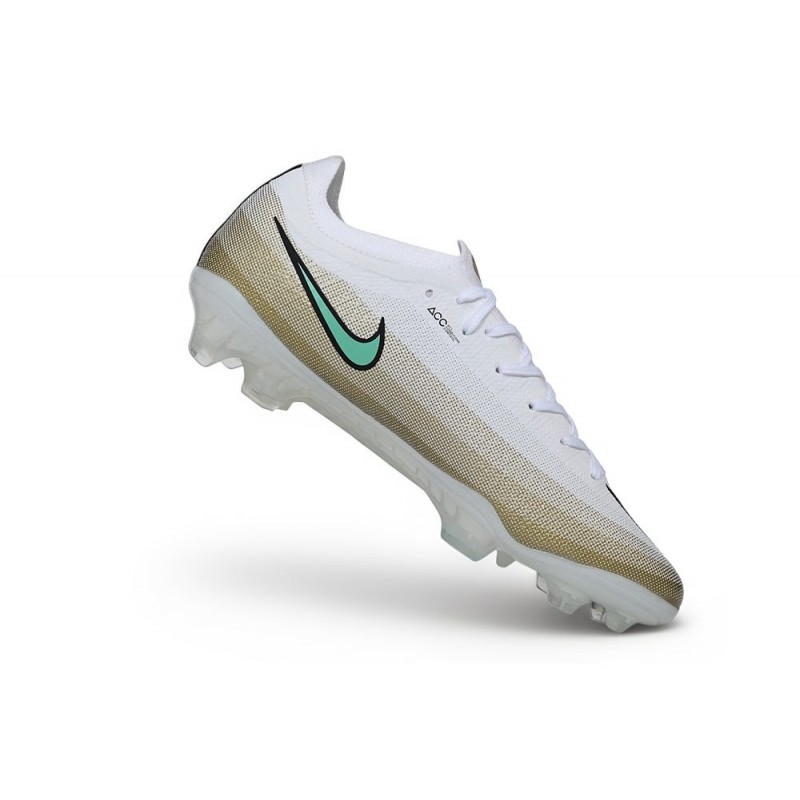 Chaussures de foot Nike Mercurial Vapor 17 Elite FG Blanc Vert luminescent Mtlc Or – Image 7