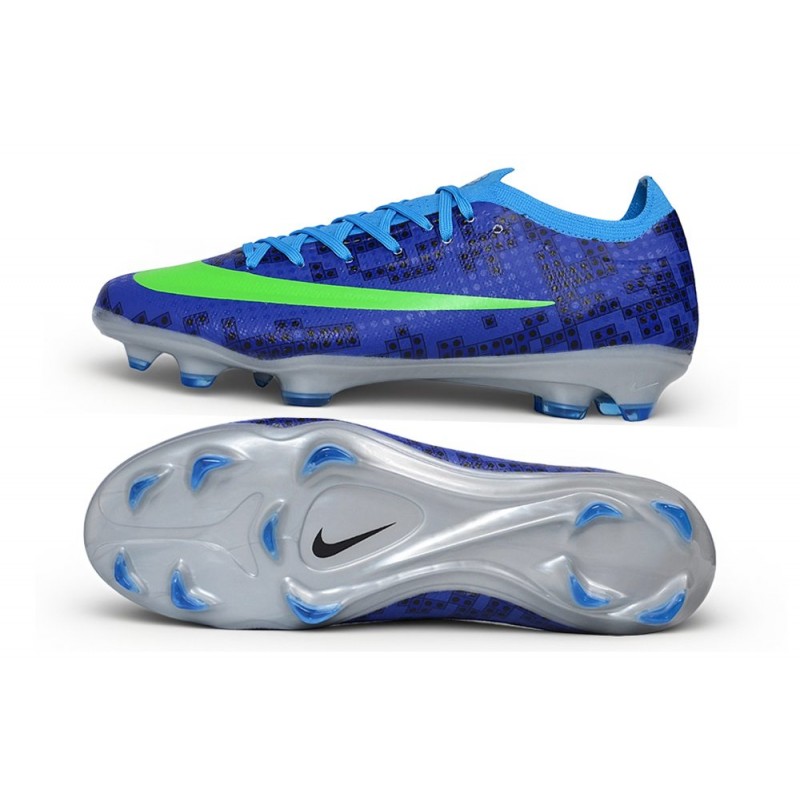 Chaussures de foot Nike Mercurial Vapor 17 Elite FG Bleu Vert – Image 2
