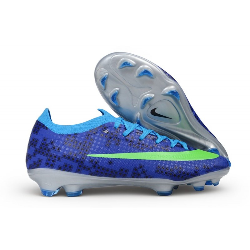 Chaussures de foot Nike Mercurial Vapor 17 Elite FG Bleu Vert – Image 3