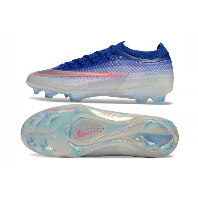 Chaussure de foot Nike Zoom Mercurial Vapor 17 Elite FG Bleu Argent Rose – Image 2