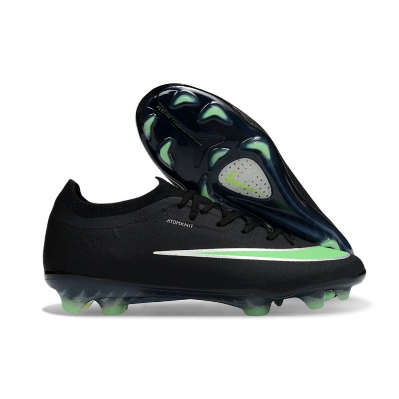 Chaussure de foot Nike Zoom Mercurial Vapor 17 Elite FG Noir Vert Illusion – Image 3