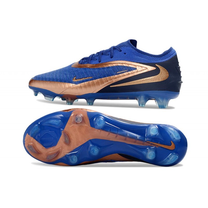 Chaussures Foot Nike Phantom 6 Low Elite FG Bleu Marine Bronze Métallique – Image 2