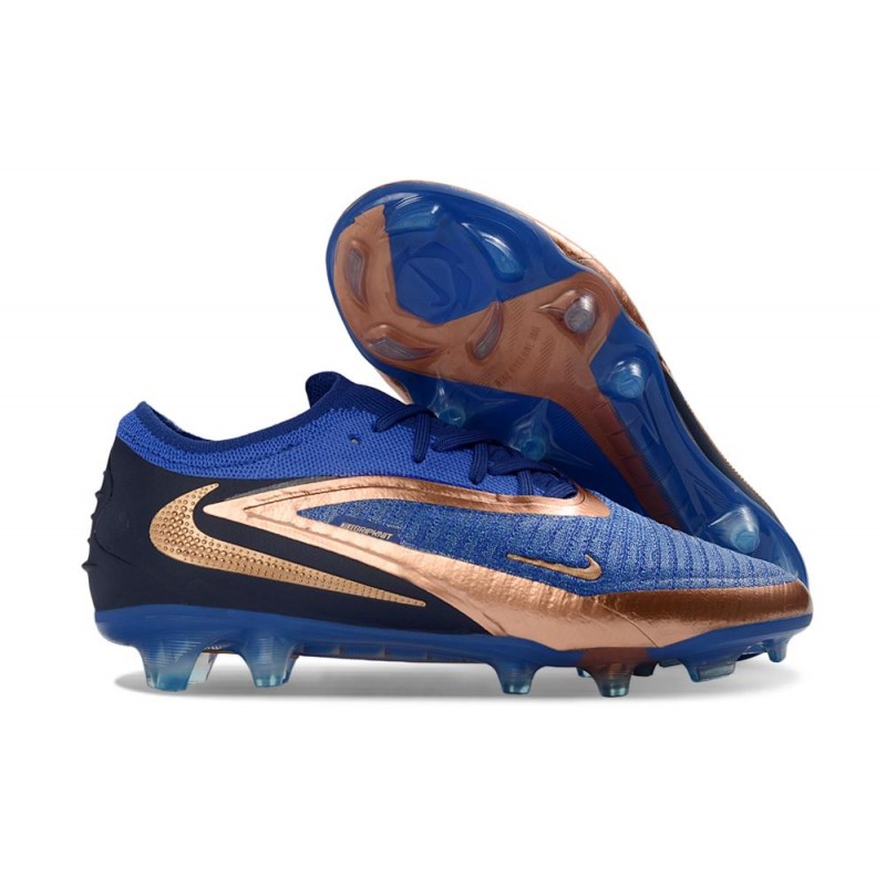 Chaussures Foot Nike Phantom 6 Low Elite FG Bleu Marine Bronze Métallique – Image 3