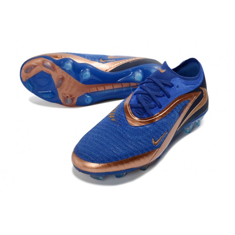 Chaussures Foot Nike Phantom 6 Low Elite FG Bleu Marine Bronze Métallique – Image 5