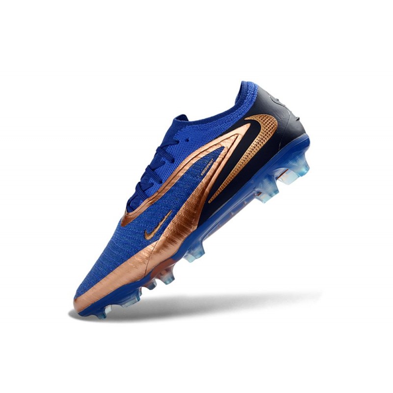 Chaussures Foot Nike Phantom 6 Low Elite FG Bleu Marine Bronze Métallique – Image 6