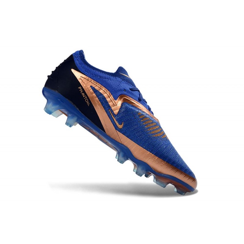 Chaussures Foot Nike Phantom 6 Low Elite FG Bleu Marine Bronze Métallique – Image 7