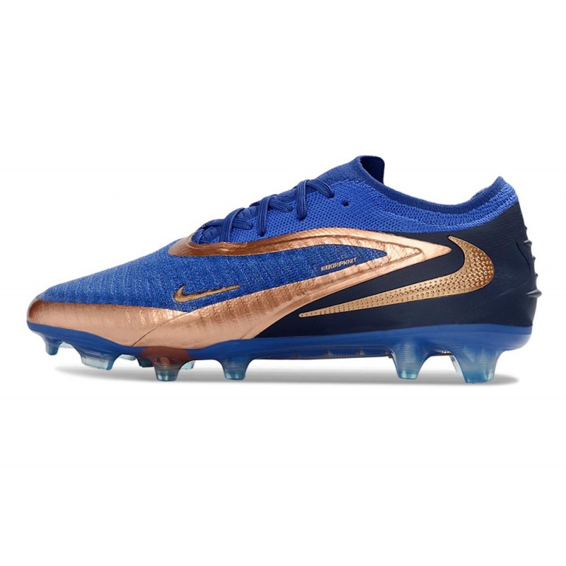 Chaussures Foot Nike Phantom 6 Low Elite FG Bleu Marine Bronze Métallique