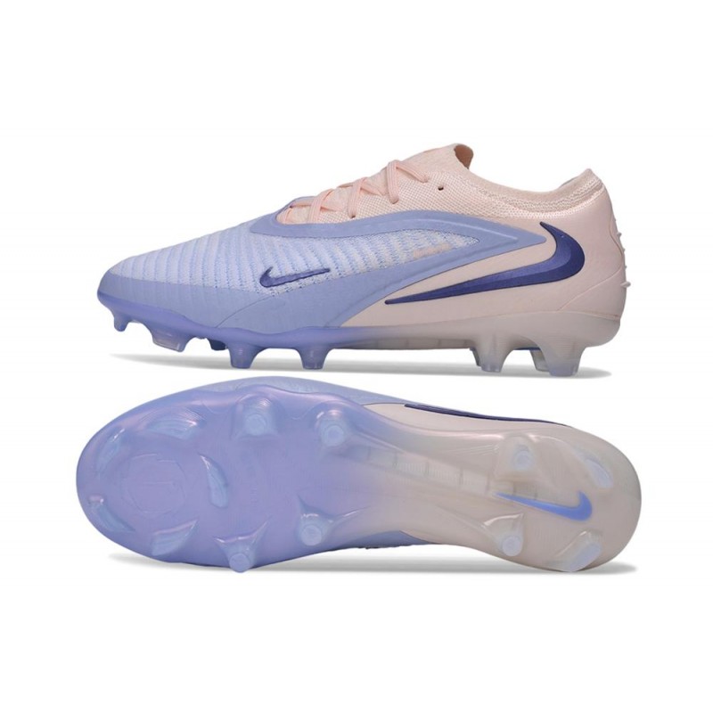 Chaussures de Foot Nike Phantom 6 Low Elite FG Bleu lavande Pêche pâle – Image 2