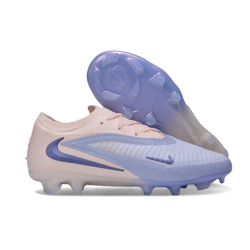 Chaussures de Foot Nike Phantom 6 Low Elite FG Bleu lavande Pêche pâle – Image 3