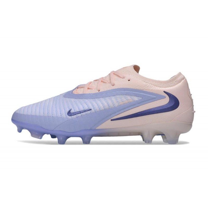 Chaussures de Foot Nike Phantom 6 Low Elite FG Bleu lavande Pêche pâle