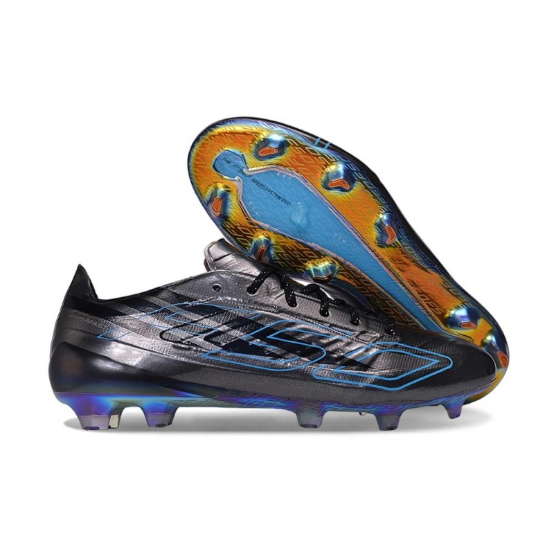 Chaussure de Football adidas F50 Hyperfast EVO FG Noir Bleu – Image 3