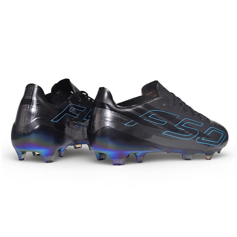 Chaussure de Football adidas F50 Hyperfast EVO FG Noir Bleu – Image 4